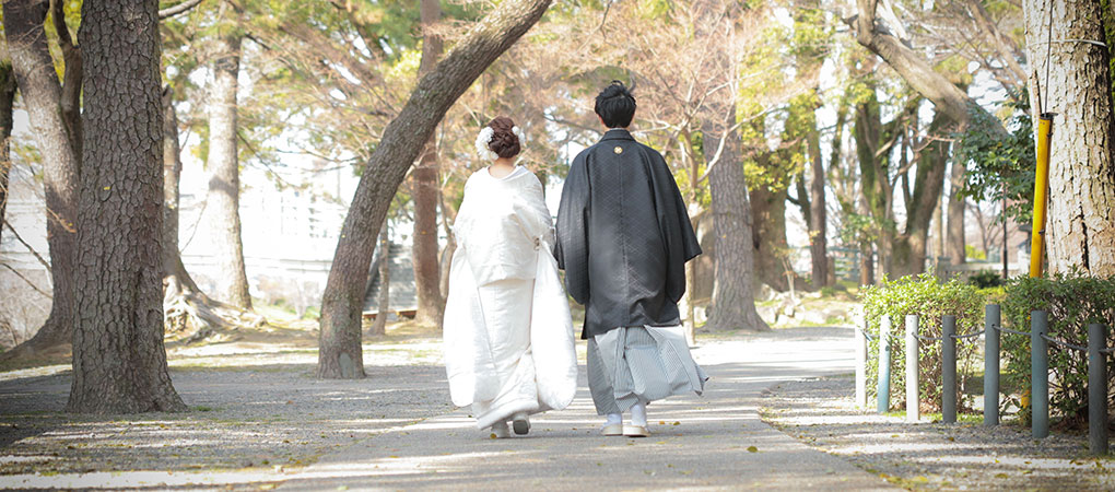 岡崎公園と新郎新婦の写真その２