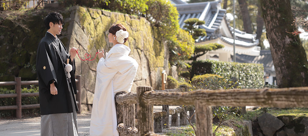 岡崎公園と新郎新婦の写真その３