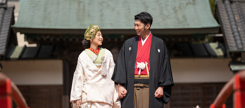 真福寺と新郎新婦の写真その２