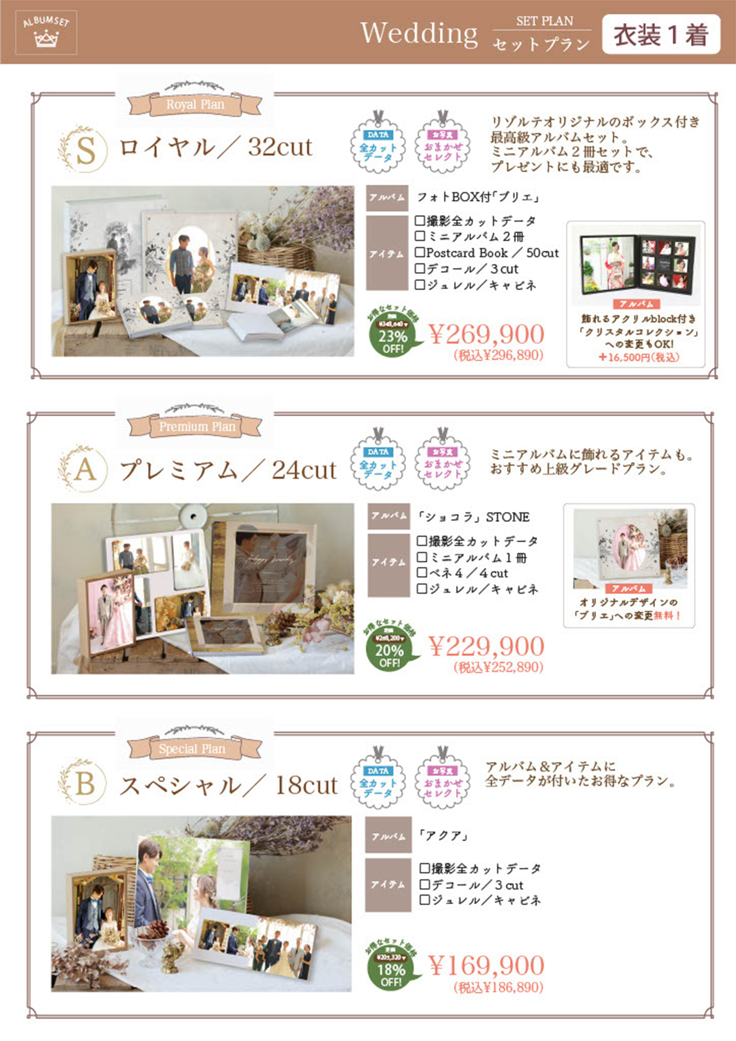 婚礼セットプラン内容その１